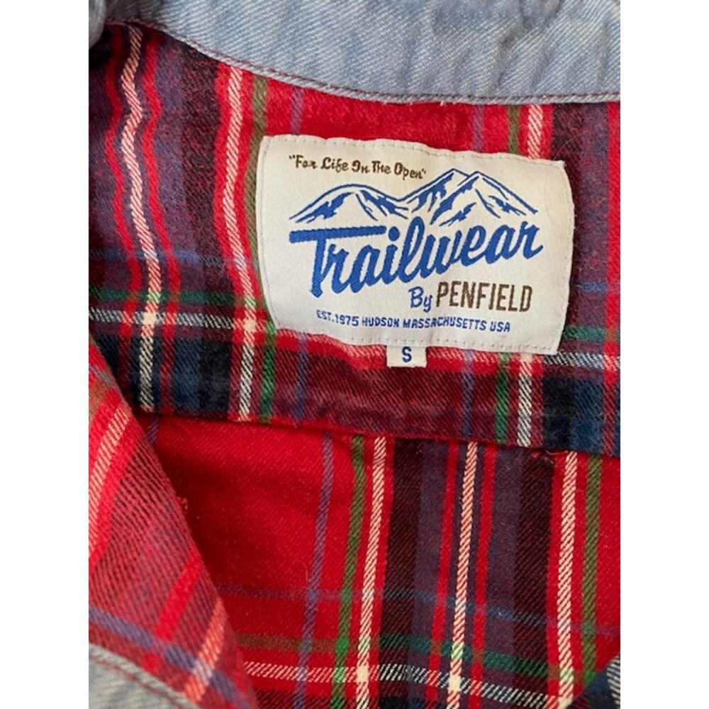 Madewell x Penfield Classic Slim Flannel warm cozy layers red blue plaid pockets - Picture 12 of 13